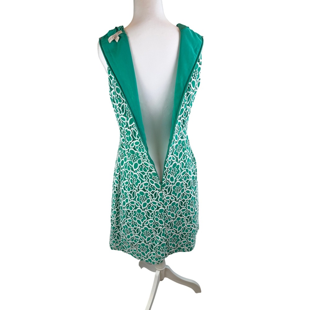 Eva Mendes New York & Company Green White Floral Lace Fit and Flare Dress 6 - Picture 5 of 9